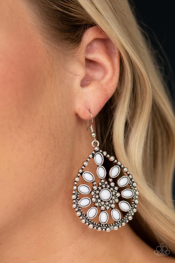 Free to Roam White Earring