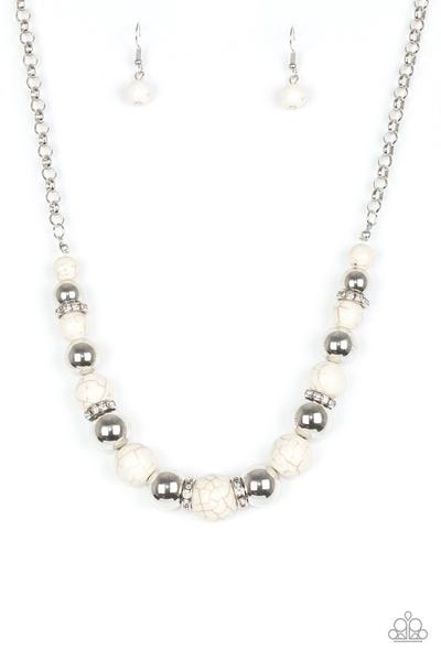 The Ruling Class White Crackle Stone Necklace
