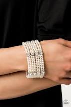Load image into Gallery viewer, Get in Line White Bracelet
