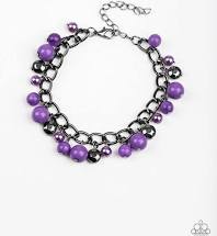 Load image into Gallery viewer, Hold My Drink Purple Bracelet
