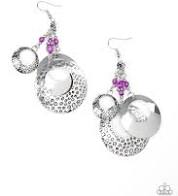Load image into Gallery viewer, Wanderlust Garden Purple Earring
